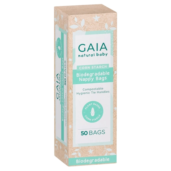 Gaia Baby Biodegradable Disposable Nappy Bags 50 Pack | Nappy Bins | Baby Bunting AU