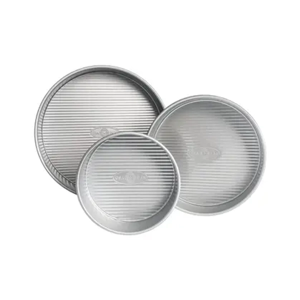 3-Piece Large Round Cake Pan Set, 6”-8”-10” - USA Pan