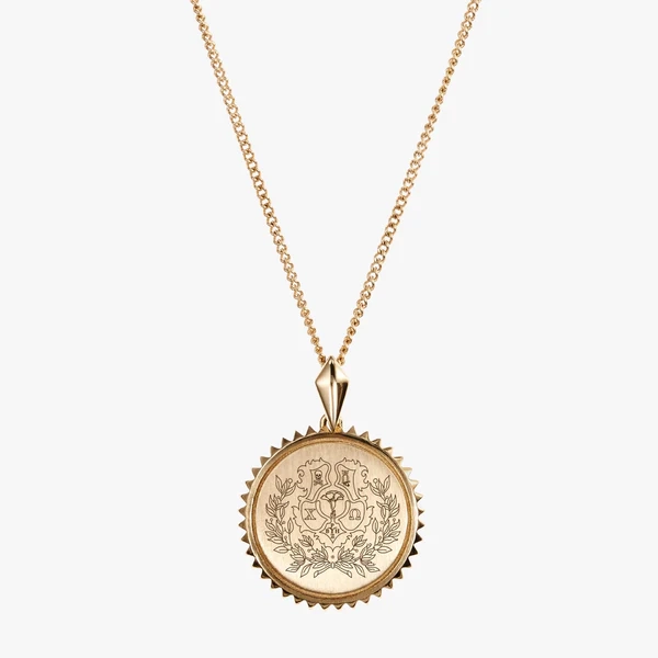 Chi Omega Sunburst Crest Pendant