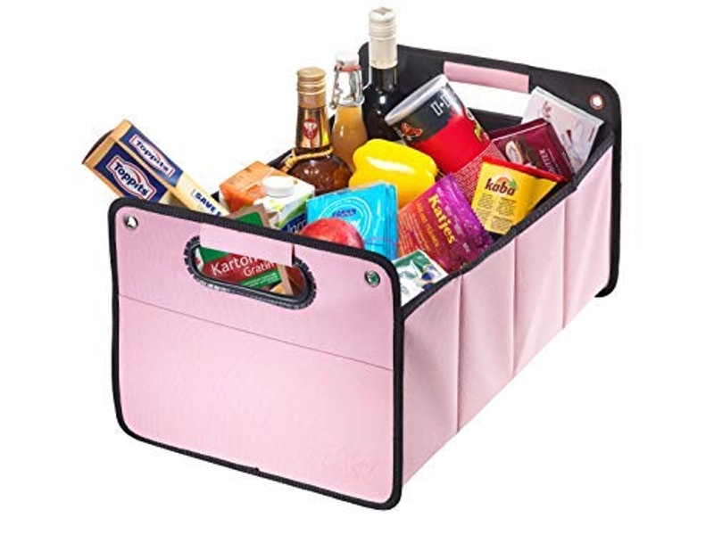 CB Präsentwerbung GmbH CBag rosa - Kofferraumtasche aus Polyester mit stabilem Boden - Klappbox Kofferraumbox Faltbox Organizer Autobox Tasche Auto Kofferraum Zubehör (rosa) - Rosa