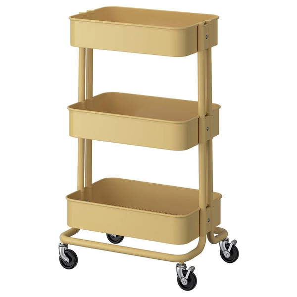 RÅSKOG trolley, beige-yellow, 35x45x77 cm - IKEA