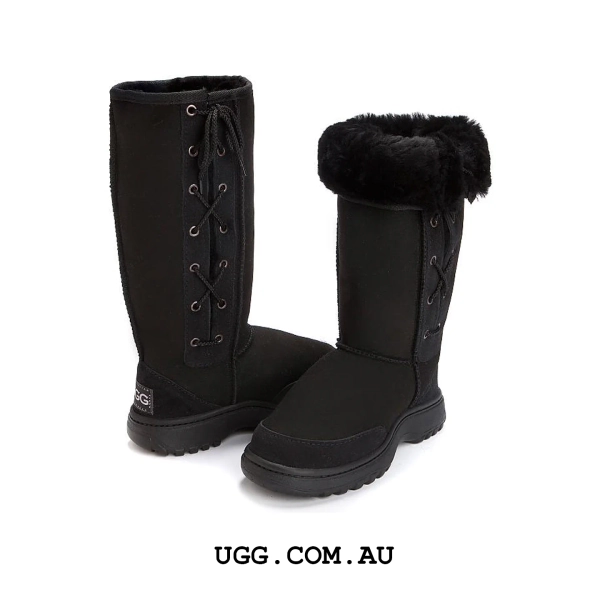 Hiking Tall Lace-up Ugg Boots | AUS LADIES 11 / AUS MENS 10 / BLACK