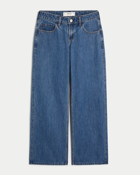 Low-Rise Medium Wash Baggy Jeans