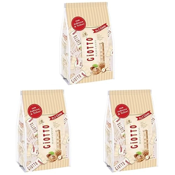 GiOTTO – Haselnuss-Gebäckspezialität nach original italienischem Rezept – Waffelhülle, Milch-Haselnuss-Creme-Füllung und Ummantelung aus Haselnuss-Mini Stückchen -116 gr (Packung mit 3) - 116 g (3er Pack)