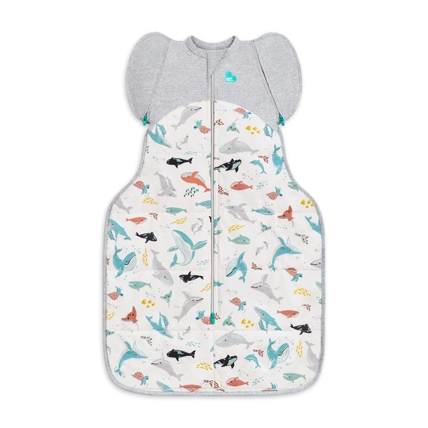 Love to Dream Swaddle Up Designer Trans Bag 2.5 Tog Whales Medium
