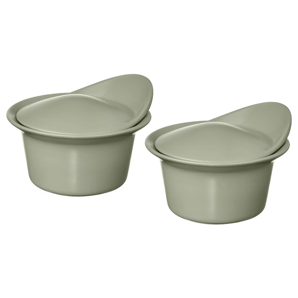 FÄRGKLAR oven/serving dish with lid, matte light green, 0.2 l (6.8 oz) - IKEA CA