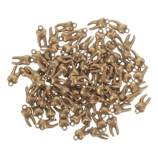  100Pcs Teeth Charm Pendants Tooth Hanging Ornaments Retro Teeth Pendants for