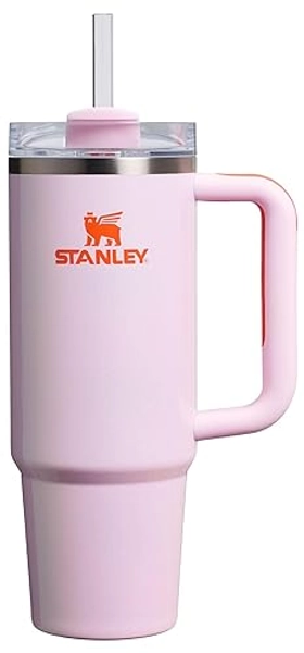 Stanley Quencher H2.0 Tumbler with Handle & Straw 30 oz | Twist On 3-Way Lid | Cupholder Compatible for Travel | Insulated Stainless Steel Cup | BPA-Free | Rose Petal Shimmer - 30 Ounces - Rose Petal Shimmer