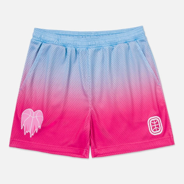 Kids Cold Hearts Valentine's Day Dye Shorts | S / Pink