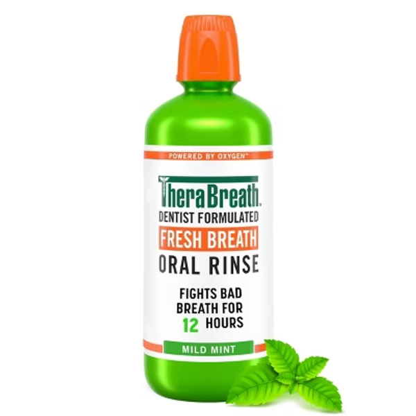 TheraBreath Fresh Breath Mouthwash Alcohol-Free - Mild Mint - 33.8 fl oz