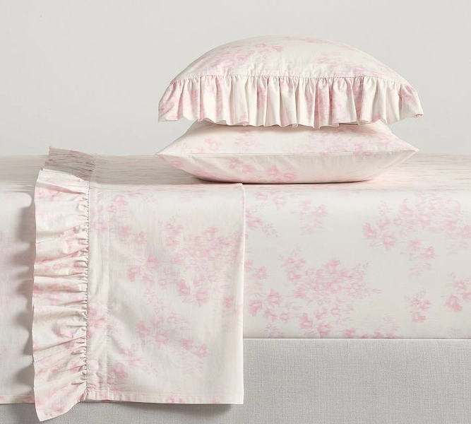 LoveShackFancy Ikat Meadow Floral Pink Sheet Set