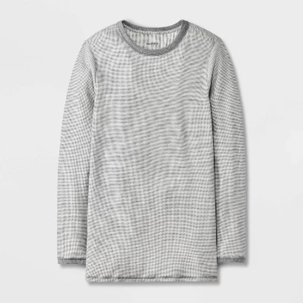 Men's Relaxed Fit Long Sleeve Scoop Thermal Underwear Shirt - Goodfellow & Co™ Heathered Gray M