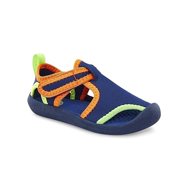OSHKOSH B'GOSH Unisex-Child Aquatic Water Shoe - 8 Toddler - Navy/Neon