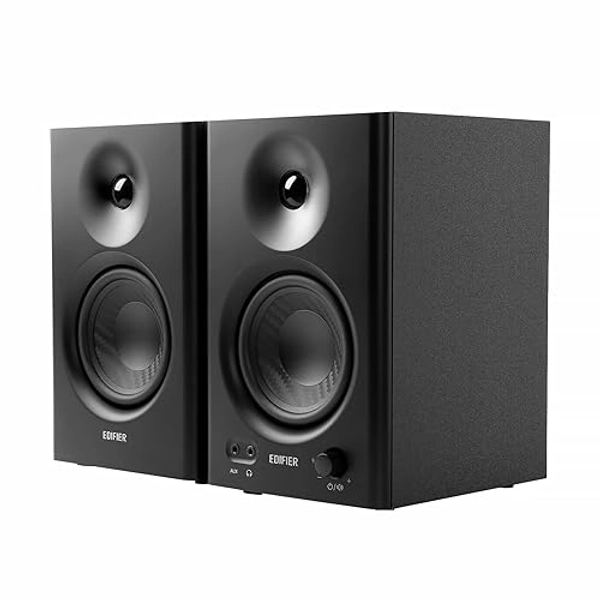 Edifier MR4 Powered Studio Monitor Speakers, 4" Active Near-Field Reference Speaker - Black (Pair) - Black - mr4