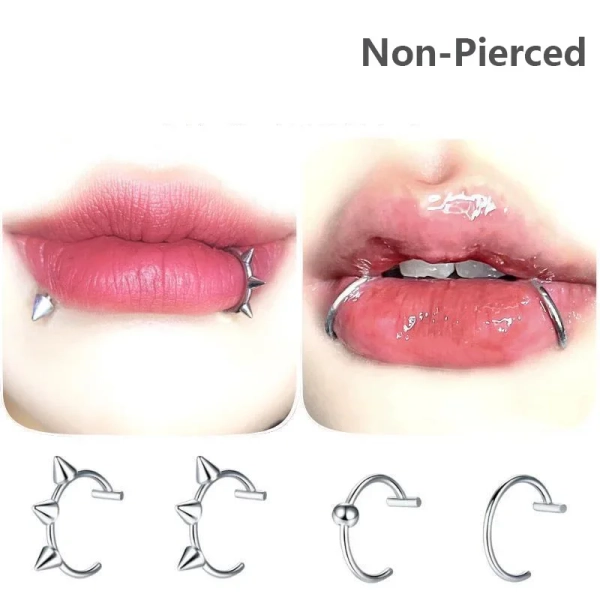 1Pc Stainless Steel Fake Nose Ring Hoop Septum Rings C Clip Lip Ring Earring Fake Nose Piercing Women Body Jewelry Non-Pierced - AliExpress 36