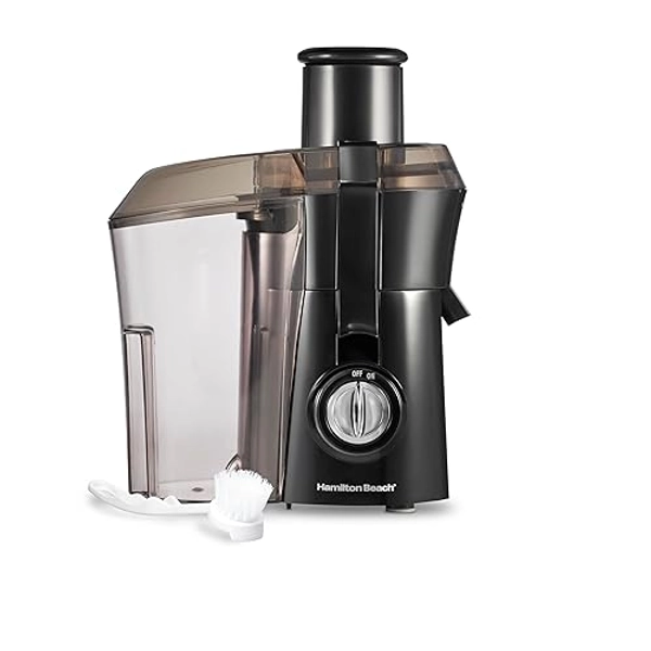 Hamilton Beach Juicer Machine, Big Mouth Large 3” Feed Chute for Whole Fruits and Vegetables, Easy to Clean, Centrifugal Extractor, BPA Free, 800W Motor, Black - Black - 800W Motor
