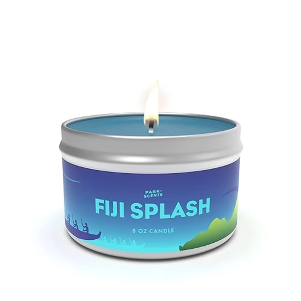 Park Scents Fiji Splash Candle - Accurate Smell Like The Smell of The Fiji Island Scene in Soarin' Around The World - Epcot, Disneyworld - Natural Soy Blend - Handmade in The USA | 8 oz. Tin