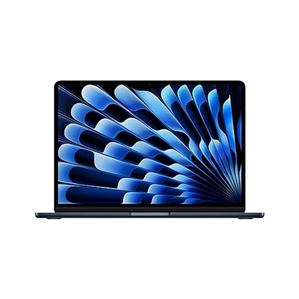 Apple laptop MacBook Air 13" con chip M3 (2024): display Liquid Retina 13,6", memoria unificata 16GB, archiviazione SSD 512GB, videocamera FaceTime HD 1080p, Touch ID; Mezzanotte - Mezzanotte - 16GB Memoria unificata - Unità SSD da 512GB
