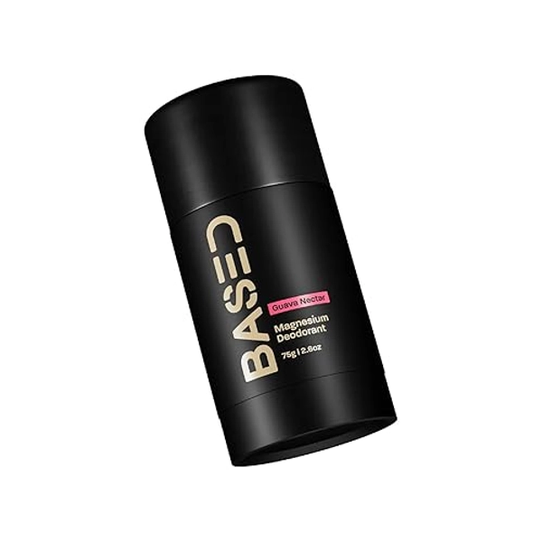 Based Bodyworks Natural Deodorant For Men, All Day Odor Protection, Aluminum Free with Magnesium, Beeswax & Shea Butter, 100% Paraben, Sulfate, Phthalate Free, Naturally Scented Guava Nectar