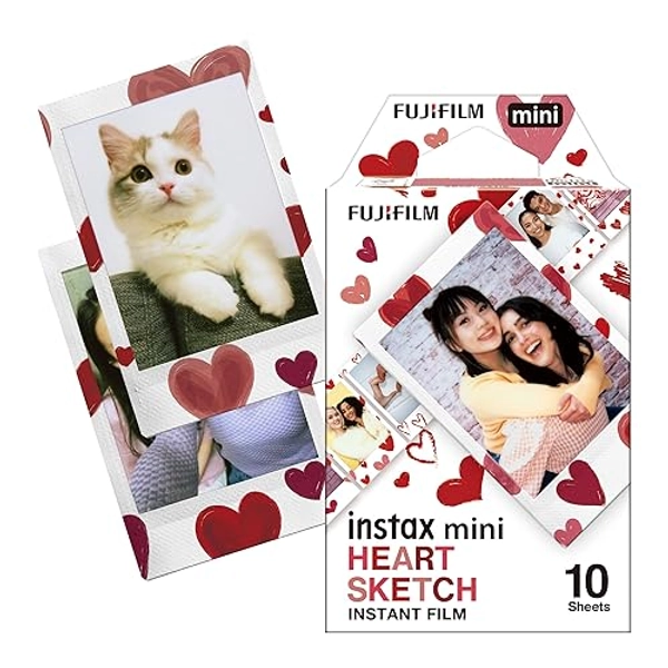 INSTAX Mini Film Heart Sketch - 10 shot, Hearts border