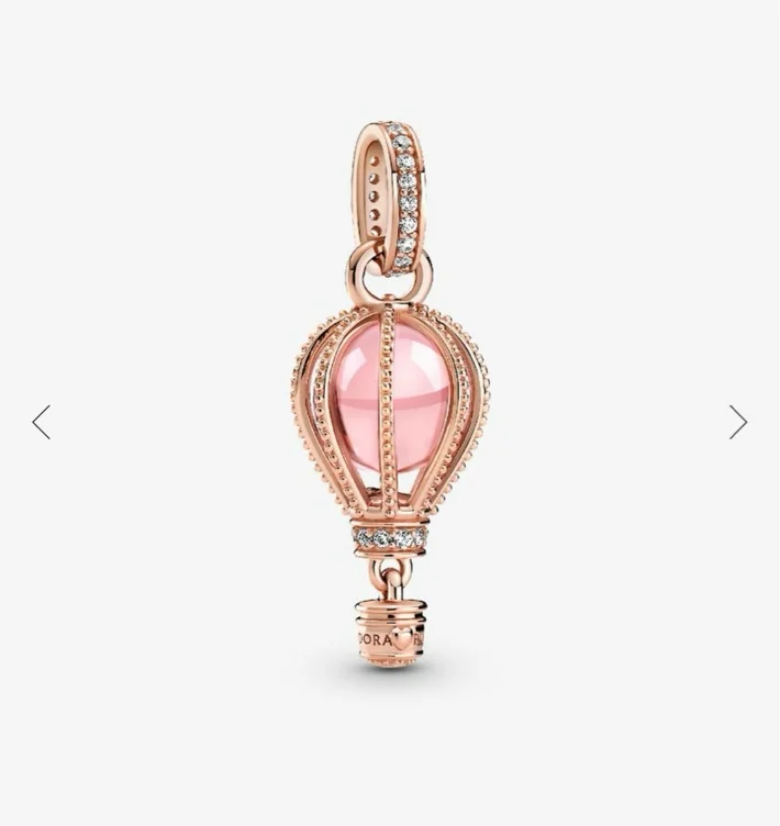 Sparkling Pink Hot Air Balloon Dangle Charm