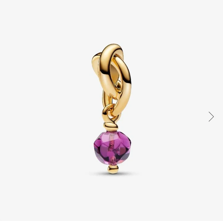 February Purple Eternity Circle Dangle Charm