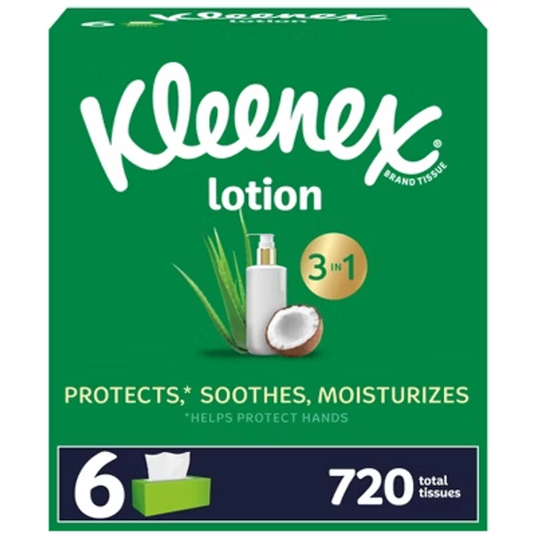 Kleenex Lotion 3-Ply Facial Tissue - 6pk/720ct