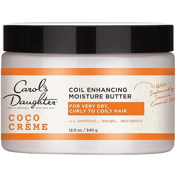 Carol's Daughter Coco Creme Coil Enhancing Moisture Butter, with Coconut Oil and Mango Butter, for Very Dry Curly Hair, Paraben and Silicone Free, 12 oz - Curl Butter