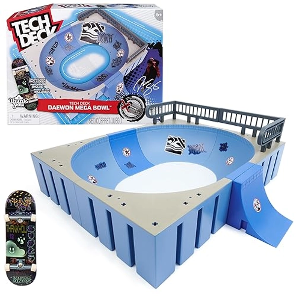 Tech Deck, Daewon Mega Bowl, X-Connect Park Creator, Customizable and Buildable Ramp Set with Exclusive Fingerboard, Kids Toy for Ages 6 and up - Daewon Mega Bowl