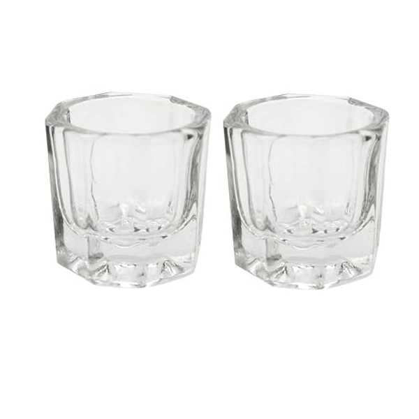 Karlash 2 Nail Art Acrylic Liquid Powder Dappen Dish Nail Crystal Bowl Glass (Dappen Dish) - Pack of 2