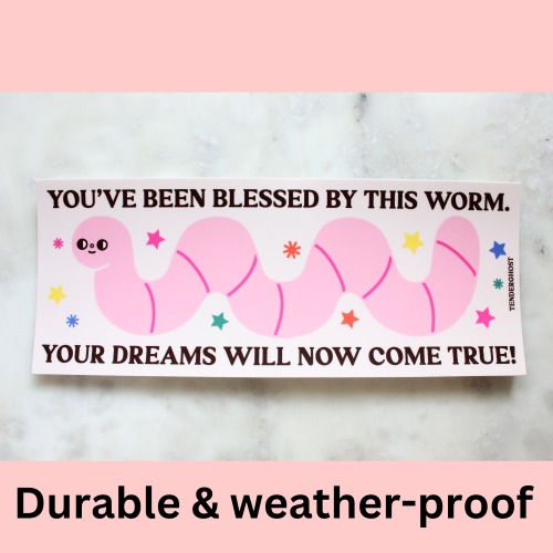Blessed By This Worm Bumper Sticker | Default Title