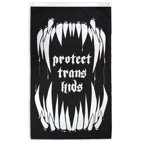 Protect Trans Kids Flag | (L) 3ft x 5ft Single-Sided with Grommets