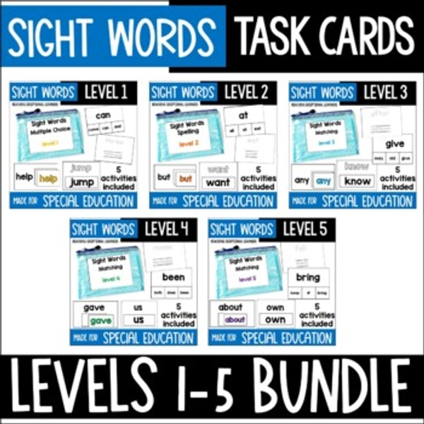 Sight Words Task Cards Bundle