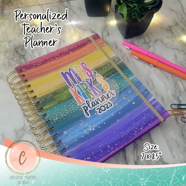 Personalized Teacher’s Planner & Calendar/ Personalized Planner 2025-2026/Unique Teacher Gift/ 12 Month planner, Teacher's Appreciation Gift