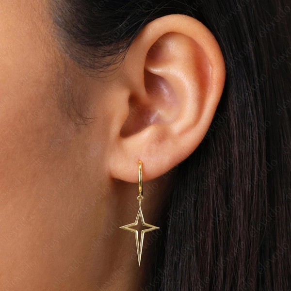 Star Hoop Earrings