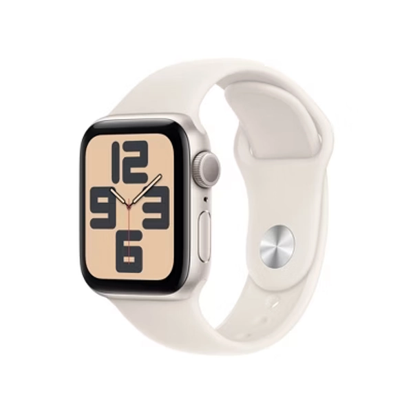 Apple Watch SE GPS (2024) 40mm Starlight Aluminum Case with Starlight Sport Band - S/M