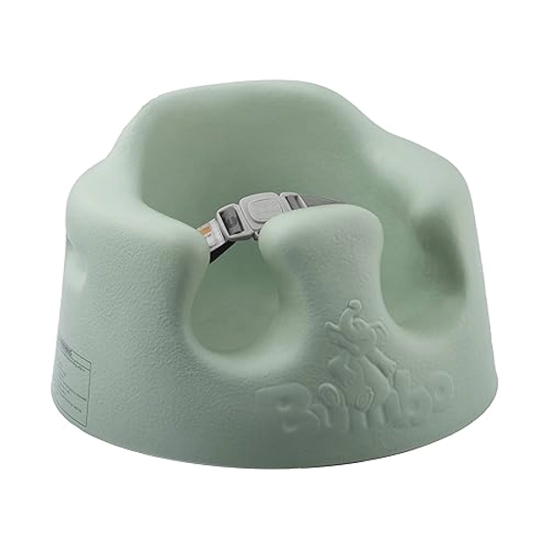 Bumbo Baby Floor Seat, Portable Infant Sit Up Activity and Eating Chair Baby Infant Soft Foam Comfortable Floor Seat with 3 Point Adjustable Harness, Hemlock