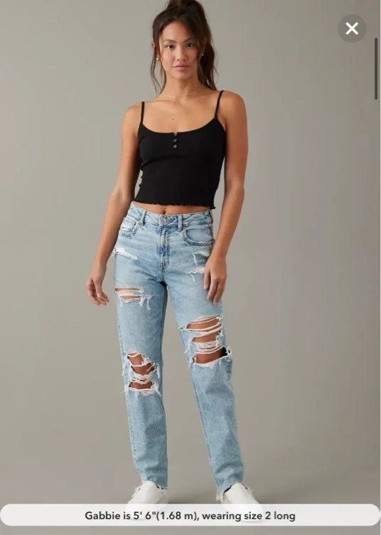 AE Strigid Ripped Mom Jean