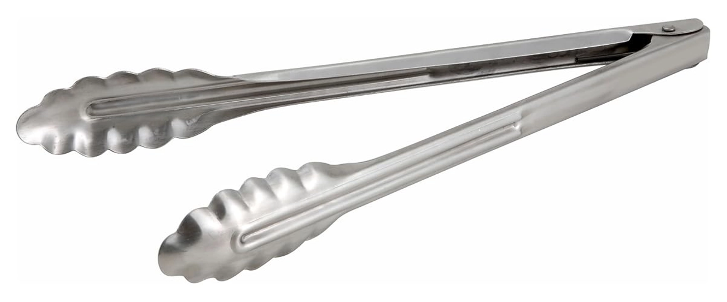 Winco Stainless Steel, Coiled Spring Utility Tong Heavyweight, 12-Inch, Medium - 1 Count (Pack of 1) - Serving Tongs