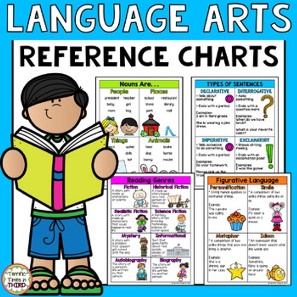 Language Arts Reference Charts - Comprehension, Grammar, and Writing Skills