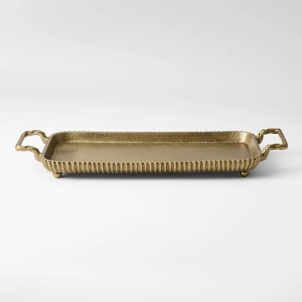 Brass Footed Tray with Handles - Threshold™ designed with Studio McGee