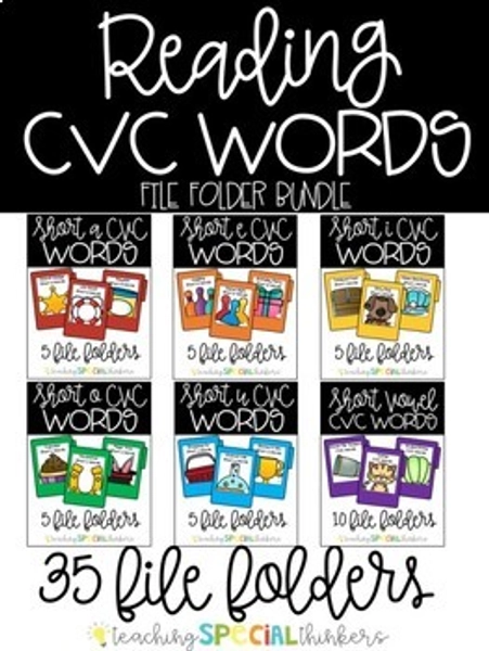 Reading CVC Words - File Folder Bundle