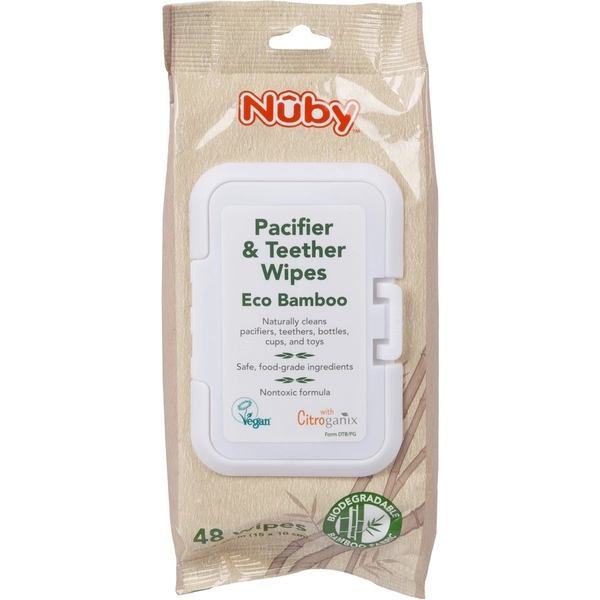 Nuby Bamboo Citroganix Pacifier and Teether Wipes 48 Pack | BIG W