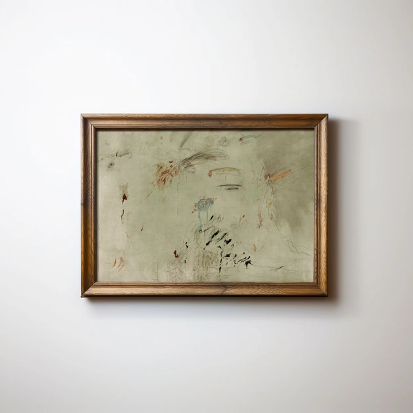 Sage Green Wall Art | Extra Large Wall Art Abstract Oil Painting | Cottagecore Decor Downloadable Print