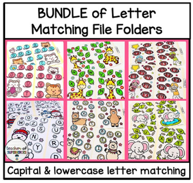 BUNDLE of Alphabet Matching File Folder Activities