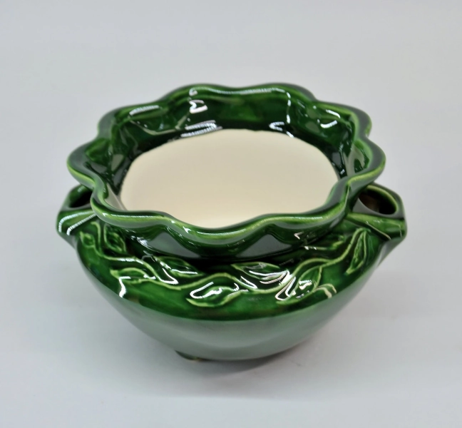 African Violet Pot Embossed Leaf Pattern-Preorder 3 weeks