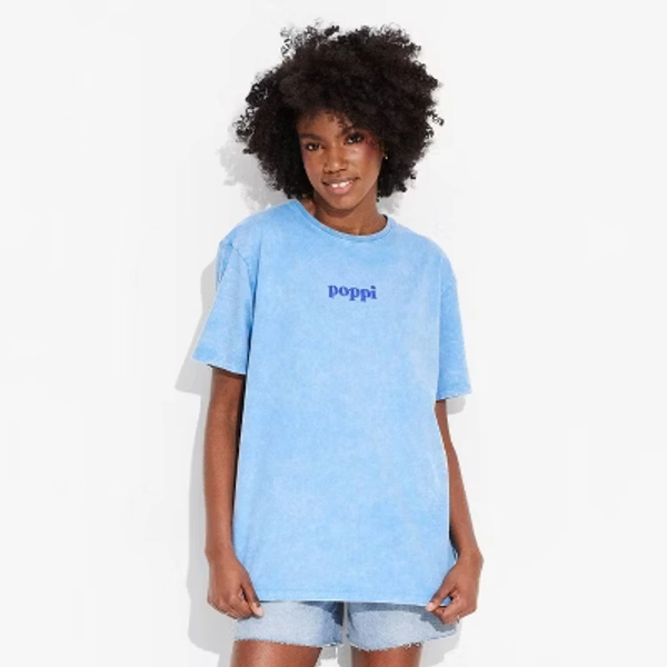Adult Poppi Taste the Future Short Sleeve Graphic T-Shirt - Blue L