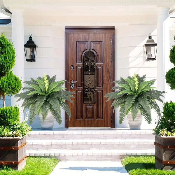 Set of 2 Large Artificial Boston Fern Plants - Plastic Faux Greenery for Home, Office, Garden Porch Farmhouse Decor - Versatile for Weddings, Anniversaries, Holidays (Easter, Christmas, Thanksgiving, St. Patrick'S Day) - All-Season, Spring/Summer Decor, Hanging Display, Indoor/Outdoor Use - No Pot Included