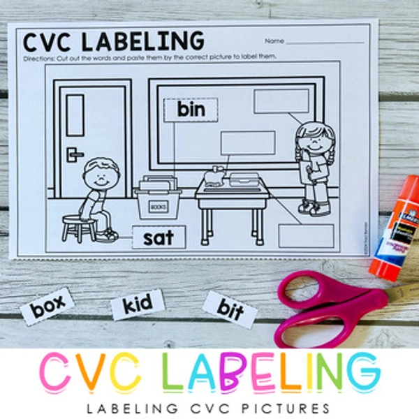 Labeling Activities for CVC Words and Kindergarten - Labeling Pictures