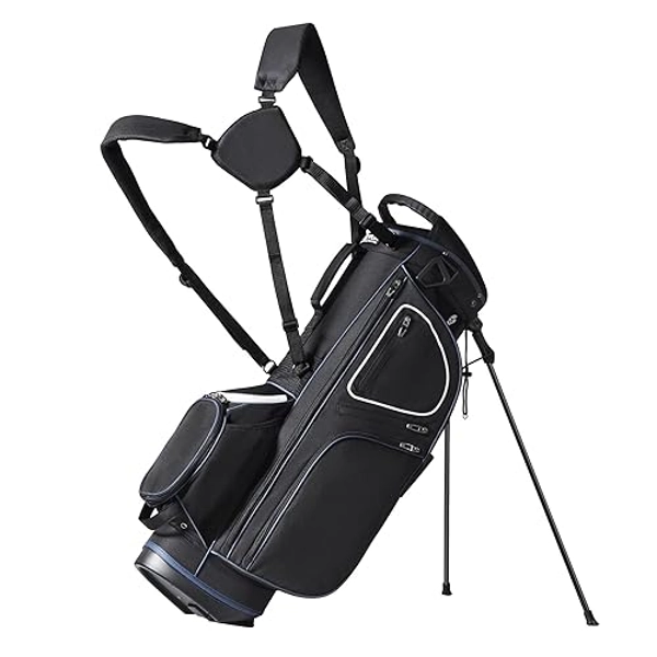 VEVOR Golf Cart Bag with 14 Way Organizer Divider Top, Premium Cart Bag with Stand, Durable Golf Bags with Handles & Dust Cover & Detachable Dual Strap for Men & Women - Black